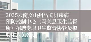 2025云南文山州马关县疾病预防控制中心(马关县卫生监督所)招聘专职卫生监督协管员拟聘用人员公示