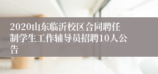 2020山东临沂校区合同聘任制学生工作辅导员招聘10人公告