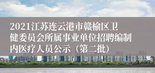 2021江苏连云港市赣榆区卫健委员会所属事业单位招聘编制内医疗人员公示（第二批）