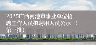 2025广西河池市事业单位招聘工作人员拟聘用人员公示 （第三批）