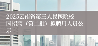 2025云南省第三人民医院校园招聘(第二批)拟聘用人员公示
