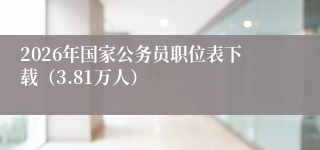 2026年国家公务员职位表下载（3.81万人）
