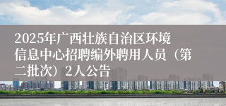 2025年广西壮族自治区环境信息中心招聘编外聘用人员（第二批次）2人公告