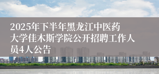2025年下半年黑龙江中医药大学佳木斯学院公开招聘工作人员4人公告