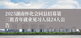2025湖南怀化会同县招募第三批青年就业见习人员24人公告