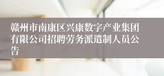 赣州市南康区兴康数字产业集团有限公司招聘劳务派遣制人员公告