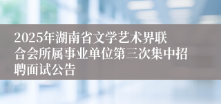 2025年湖南省文学艺术界联合会所属事业单位第三次集中招聘面试公告
