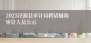 2025泾源县审计局聘请辅助审计人员公示
