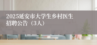 2025延安市大学生乡村医生招聘公告（3人）