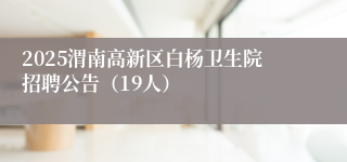 2025渭南高新区白杨卫生院招聘公告（19人）