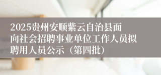 2025贵州安顺紫云自治县面向社会招聘事业单位工作人员拟聘用人员公示（第四批）