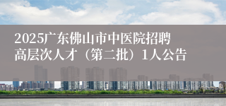2025广东佛山市中医院招聘高层次人才(第二批)1人公告
