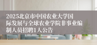 2025北京市中国农业大学国际发展与全球农业学院非事业编制人员招聘1人公告