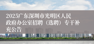 2025广东深圳市光明区人民政府办公室招聘（选聘）专干补充公告