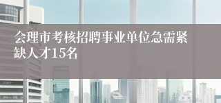 会理市考核招聘事业单位急需紧缺人才15名