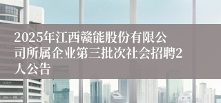 2025年江西赣能股份有限公司所属企业第三批次社会招聘2人公告