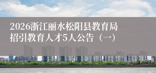 2026浙江丽水松阳县教育局招引教育人才5人公告（一）