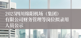 2025四川绵阳机场（集团）有限公司财务管理等岗位拟录用人员公示