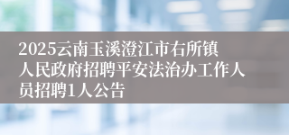 2025云南玉溪澄江市右所镇人民政府招聘平安法治办工作人员招聘1人公告