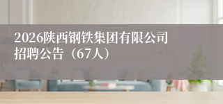 2026陕西钢铁集团有限公司招聘公告（67人）