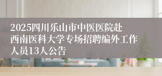 2025四川乐山市中医医院赴西南医科大学专场招聘编外工作人员13人公告