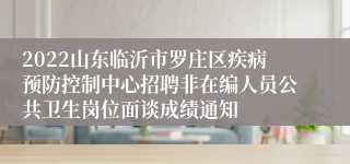 2022山东临沂市罗庄区疾病预防控制中心招聘非在编人员公共卫生岗位面谈成绩通知