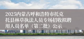 2025内蒙古呼和浩特市托克托县林草执法人员专场招收拟聘用人员名单(第二批)公示