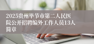 2025贵州毕节市第二人民医院公开招聘编外工作人员13人简章