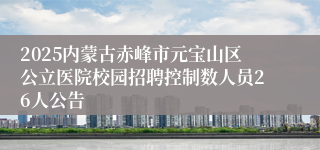 2025内蒙古赤峰市元宝山区公立医院校园招聘控制数人员26人公告