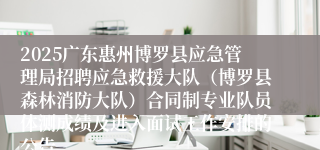2025广东惠州博罗县应急管理局招聘应急救援大队（博罗县森林消防大队）合同制专业队员体测成绩及进入面试工作安排的公告