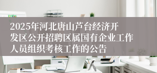 2025年河北唐山芦台经济开发区公开招聘区属国有企业工作人员组织考核工作的公告