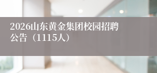 2026山东黄金集团校园招聘公告(1115人)