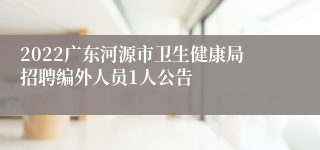 2022广东河源市卫生健康局招聘编外人员1人公告