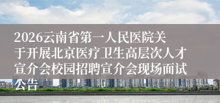 2026云南省第一人民医院关于开展北京医疗卫生高层次人才宣介会校园招聘宣介会现场面试公告