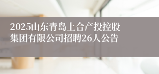 2025山东青岛上合产投控股集团有限公司招聘26人公告