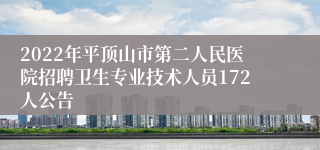 2022年平顶山市第二人民医院招聘卫生专业技术人员172人公告