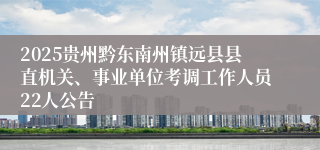 2025贵州黔东南州镇远县县直机关、事业单位考调工作人员22人公告