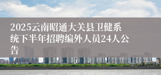 2025云南昭通大关县卫健系统下半年招聘编外人员24人公告