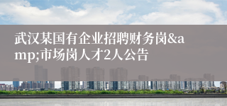 武汉某国有企业招聘财务岗&市场岗人才2人公告