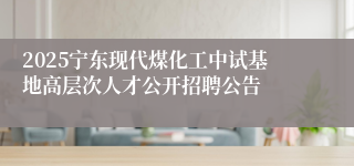2025宁东现代煤化工中试基地高层次人才公开招聘公告