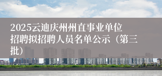 2025云迪庆州州直事业单位招聘拟招聘人员名单公示（第三批）