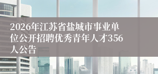 2026年江苏省盐城市事业单位公开招聘优秀青年人才356人公告