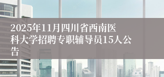 2025年11月四川省西南医科大学招聘专职辅导员15人公告