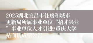 2025湖北宜昌市住房和城市更新局所属事业单位“招才兴业”事业单位人才引进?重庆大学站面试成绩公告