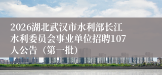2026湖北武汉市水利部长江水利委员会事业单位招聘107人公告（第一批）