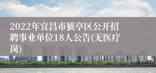 2022年宜昌市猇亭区公开招聘事业单位18人公告(无医疗岗)