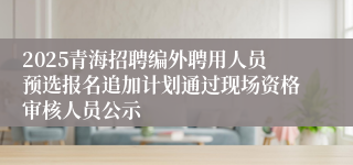 2025青海招聘编外聘用人员预选报名追加计划通过现场资格审核人员公示