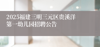 2025福建三明三元区贵溪洋第一幼儿园招聘公告