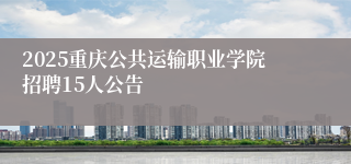 2025重庆公共运输职业学院招聘15人公告