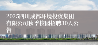 2025四川成都环境投资集团有限公司秋季校园招聘30人公告